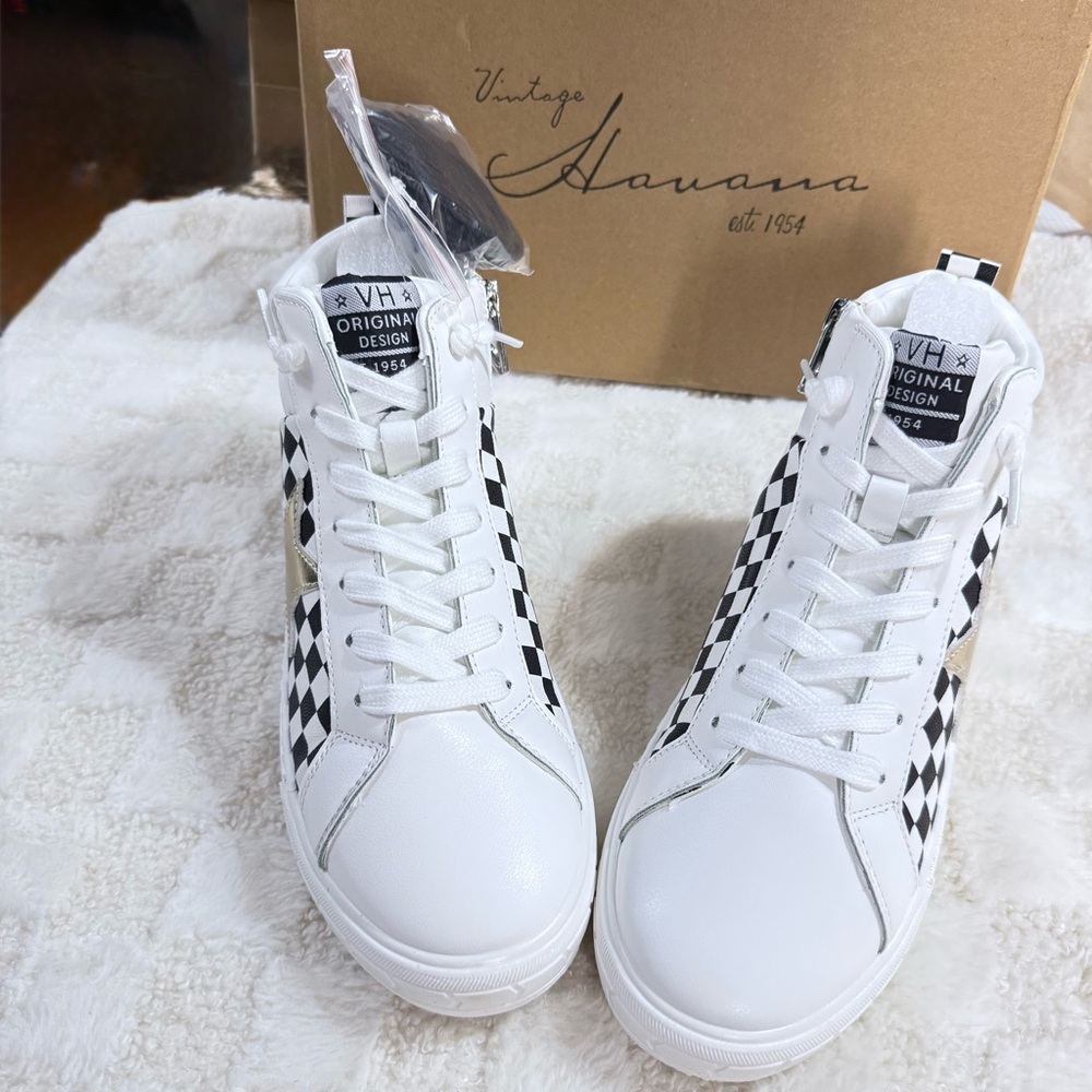 Vintage Havana Women's White and Black Checkered High-Tops 7.5,  8 & 8.5 New